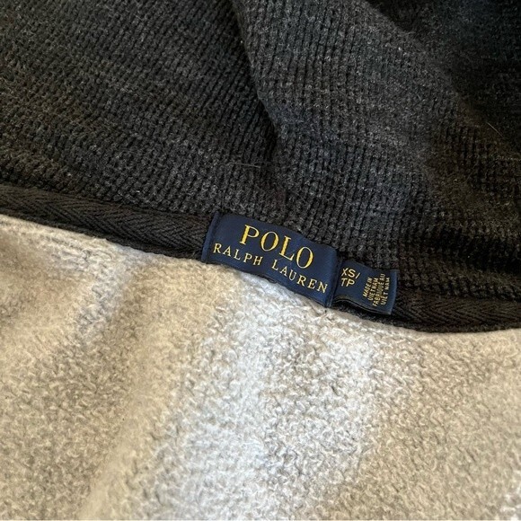 POLO RALPH LAUREN HOODIE Sweat Jacket Full Zip Charcoal Grey Faded Black Size XS - Picture 8 of 9